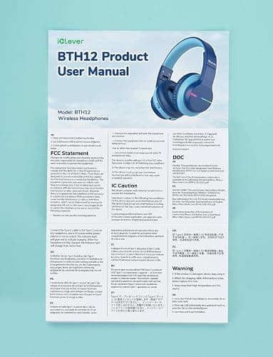 iClever Bluetooth Kids Headphones, BTH12 Colorful LED Lights Kids Wireless Headphones Over Ear with 74/85/94dB Volume Limited, 55H Playtime, Bluetooth 5.2, Built-in Mic for School/Tablet/PC thumbnail 14