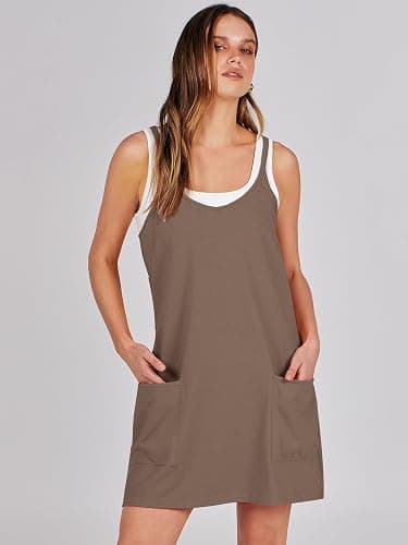 ANRABESS Women Athletic Dress Summer Tennis Workout Active Sports Mini Romper Dress Built in Shorts Travel Vacation Clothes thumbnail 7