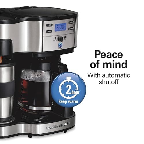 Hamilton Beach 2-Way Programmable Coffee Maker, 12 Cup Glass Carafe And Single Serve Coffee Maker, Black with Stainless Steel Accents, 49980RG thumbnail 6