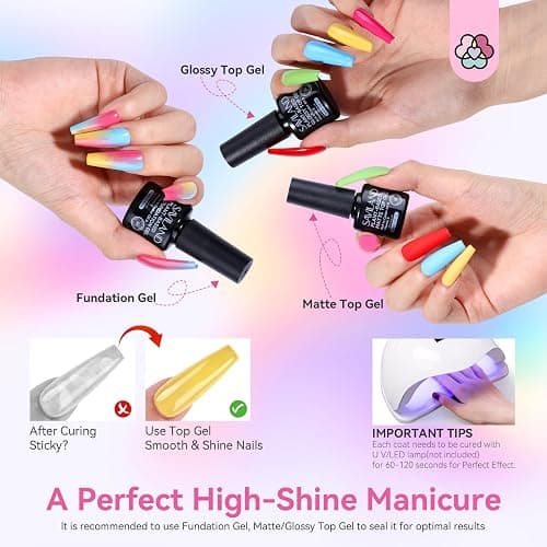 SAVILAND 36 Colors Gel Nail Polish Set: 39 PCS All Season Gel Nail Polish Sheer Glitter Solid Charm Colors with Base Gel Glossy Matte Top Polish Set Christmas Gifts for Manicure Nail Art thumbnail 7