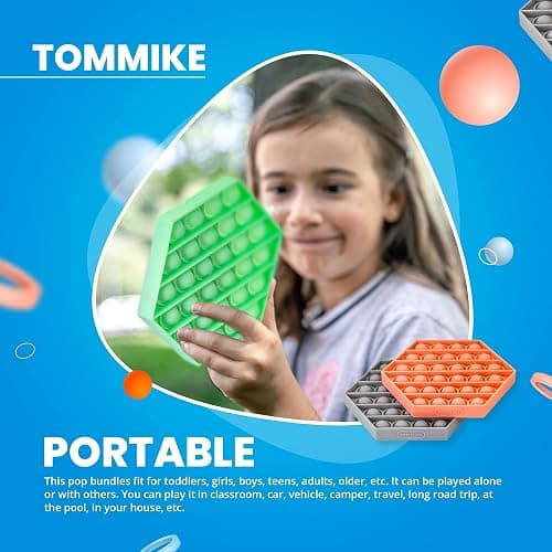 TOMMIKE Hexagon Push Pop Fidget Toy Bubble Sensory for Anxiety & Stress Relief Special Needs Autism Learning Office School Game Crafts Kids Adults (Burnt Coral) thumbnail 5
