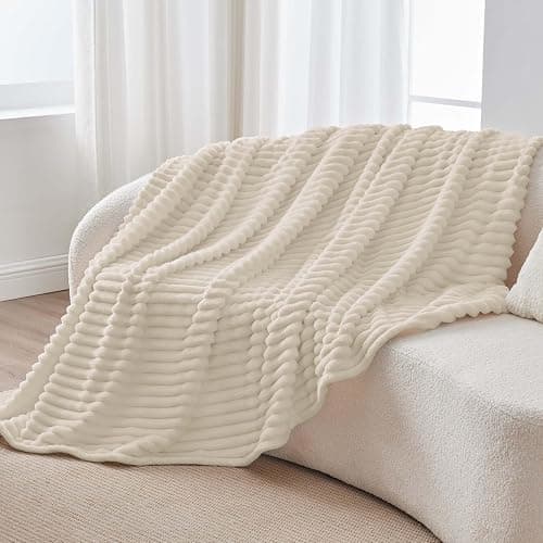BEDELITE Beige Fleece Throw Blankets, Fluffy Blanket for Couch, 50x60 Inch | Soft Warm Plush Cozy Blanket, Fuzzy Blanket for Sofa Bed Bedroom Living Room Decor, Couverture, Gifts for Women Men Friends thumbnail 9