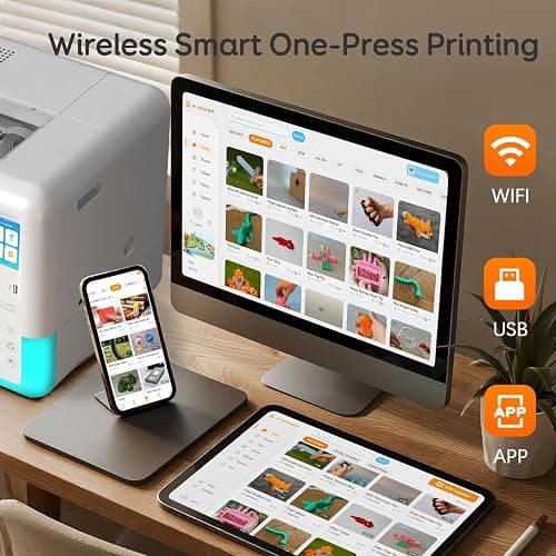 AOSEED AI-Powered X-Maker 3D Printer for Kids & Beginners, Fully Assembled Mini 3D Printer with Up to 400mm/s Speed, Auto Leveling, 15 Mini Apps, Quiet, Includes 8 PLA Filaments for Home & School Use thumbnail 5