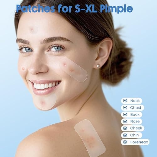 Large Pimple Patches for Face 331 Patches,Hydrocolloid Acne Patch Skincare Blemishes Zit Breakouts Bandages Big Spot Covers for All Skin Types w/Tea Tree Salicylic Acid & Cica Oil|Bigpack,Larger Size thumbnail 5