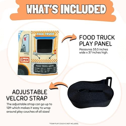Couch Swag Play Panel for Childrens Foam Sofa Kids Couch (Food Truck) thumbnail 5