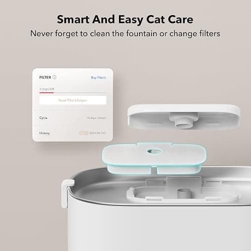 PETLIBRO App-Controlled Cat Water Fountain, Pet Water Fountain with Stainless Steel Tray, Water Fountains for Cats Indoor with Drinking Monitoring, Cat Fountains for Drinking with 2 Wireless Pumps thumbnail 8
