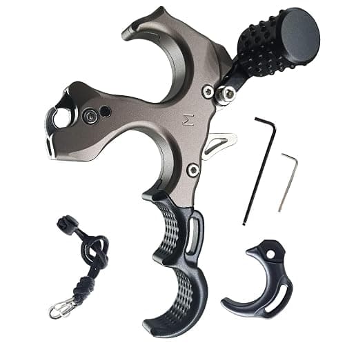xxiaojun Compound Bow Aid Releaser with Wrist Straps and Adjustment Tool,Archery Release Aids with 3 OR 4 Thumb Release Adjustable,Aluminum Alloy Aids.Non-Slip Design with Circle Points. - Image 1