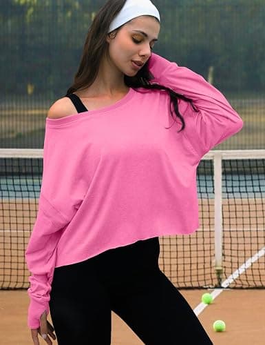 UNIANKIYA Open Back Workout Tops for Women Long Sleeve Cropped Athletic Clothes Gym Running Yoga Low Impact Sports T Shirts thumbnail 4