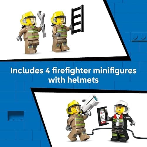LEGO City Airport Fire Truck Kids Building Toy - Pretend Play Emergency Vehicle for Boys & Girls, Ages 7+ - Fire Engine Toy W/ 4 Firefighter Minifigures - Gift Idea for Birthdays - 60499 thumbnail 6