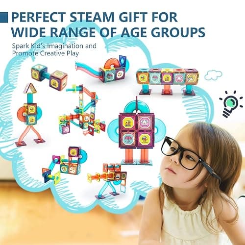 LTKFFFdp Magnetic Building Blocks STEM Educational Toys for Kids Ages 4-12, Ball Track and 3D Stacking Construction Set thumbnail 2