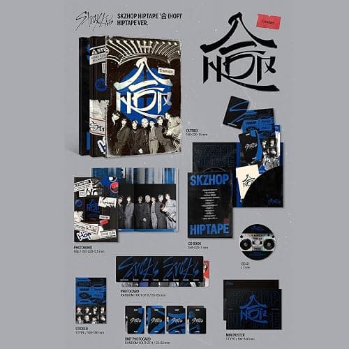 Stray-Kids - SKZHOP HIPTAPE '合 (HOP)' HIPTAPE Ver.) Outbox + Photobook Book R + Photocard + Sticker + Unit Photocard + Mini Poster + 2 Pin Badges + 5 Extra Photocards thumbnail 2