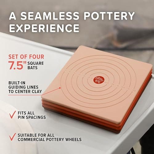 Pottery Head Pottery Bats for Pottery Wheel - 7.5" Pottery Wheel Bats with Guiding Lines - Clay Tools, Ceramic Tools & Pottery Wheel Accessories - Universal Pottery Bats for Throwing (4) thumbnail 2