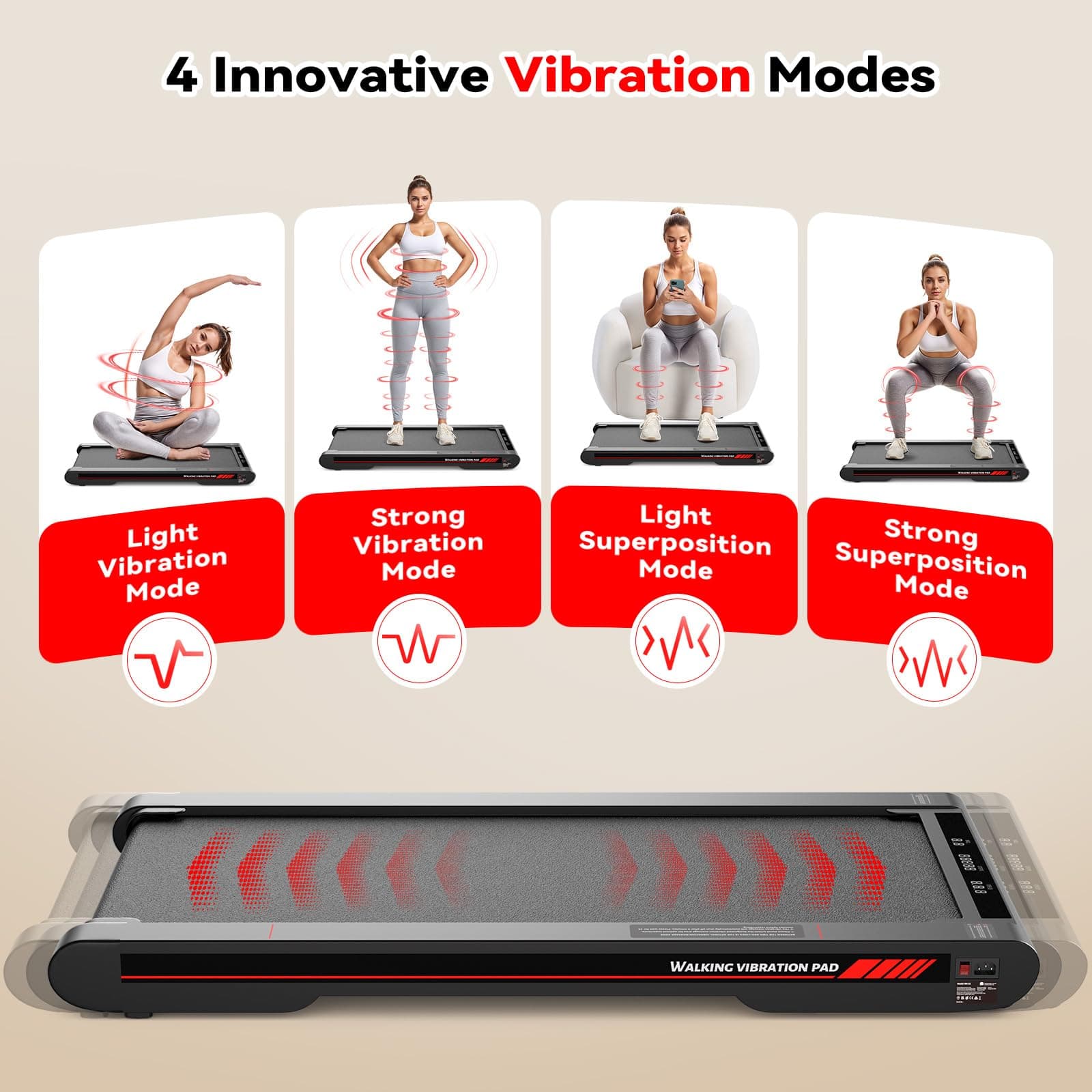 Sperax Walking Vibration Pad with APP，4 in 1 Under Desk Treadmill for Home, Portable Vibration Machine thumbnail 2
