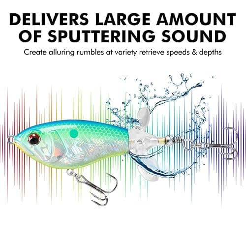 TRUSCEND Popobait Easy Catch Fishing Lures with BKK Hooks, Instant Startup, Longer Cast, Balanced Spray/Sound/Swim, Plopper Topwater Lures for Bass, Trout, Pike, Walleye, Freshwater Saltwater Fishing thumbnail 5