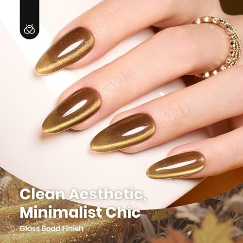 Beetles Golden Mirage Cat Eye Gel Nail Polish Set, 6 Colors Fall Gel | Glitter Gel Nail Polish Kit Pink Red Green Blue Brown Magnetic Shine Soak Off UV Salon DIY Manicure Gift for Women thumbnail 3