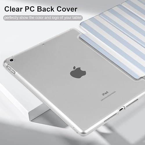 DONGKE Compatible with iPad 10.2 Inch Case 2021 2020 2019, Smart Lightweight Trifold Stand Hard Plastic Transparent Cover Support Auto Sleep/Wake for iPad 10.2" 9th/8th/7th Generation - Stripes thumbnail 7