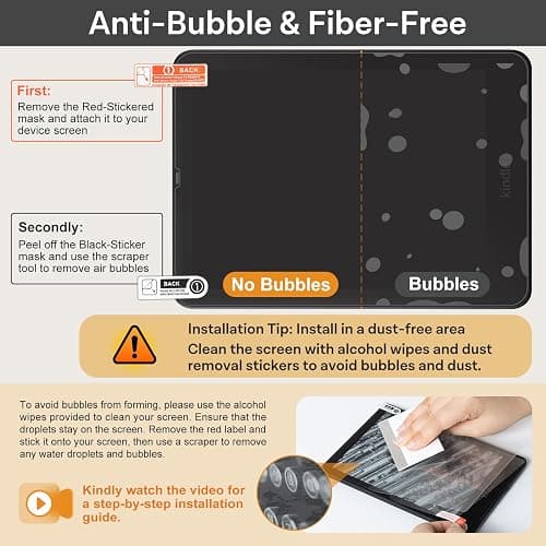 CoBak 3 Pack Anti-Glare Matte Screen Protector for 7" Kindle Paperwhite 12th Gen 2024 & Colorsoft Signature Edition,for Kobo Aura 2 - High Clarity, Fingerprint Resistant - Fine-Grit Texture PET Film thumbnail 4