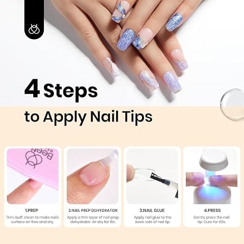 Beetles 9 In 1 Gel Nail Glue Nail Dehydrator Kit for Acrylic Nails Acid Free & Hema-Free Professional Dehydrator Prep for U V Gel Polish Long Lasting Led Lamp Required thumbnail 5