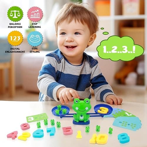 Snugzy Frog Balance Counting Toys Math Games Balance Scale for Kids Kindergarten Learning Games Educational Toys Gifts for Boys Girls Age 3+ (93 PCS) thumbnail 7