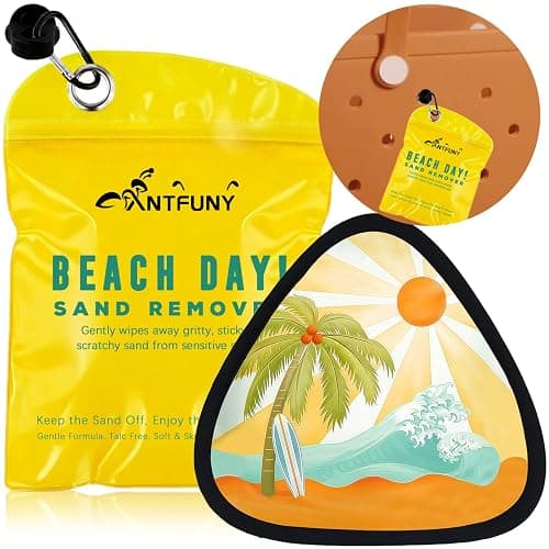 Triangle Sand Remover for Beach Cleaner Eraser Essential Wipe Off Mitt Duster Brush Cup Holder Game Toy Cruise Ship Summer Vacation Must Have Hawaii Travel Honeymoon Gift for Family Beach Towel - Image 1