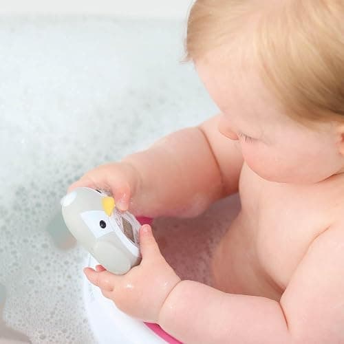 Nuby - Termometro da bagno per bambini a forma di pinguino - Schermo di facile lettura - Senza BPA - Grigio - Adatto a partire da 0 mesi thumbnail 4