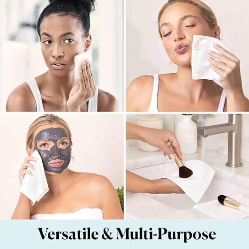 Sky Organics - Gentle Clean Face Towels (1-Pack) - 50 XL Single-Use Face Wipes - Ultra Soft & Dual Textured - Disposable Towel - Makeup Remover Wipes - Cruelty Free - Skin Care Tools - Self Care thumbnail 5