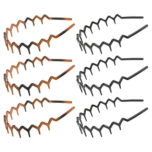 AIBFRID Zig Zag Headbands for Women Men Girls, Plastic Head Bands with Teeth Zigzag Fashion Hair Styling Accessories Wavy Shark Tooth Comb Headband Non Slip Trendy Hair Bands for Women’s Hair, 6 Packs thumbnail 2