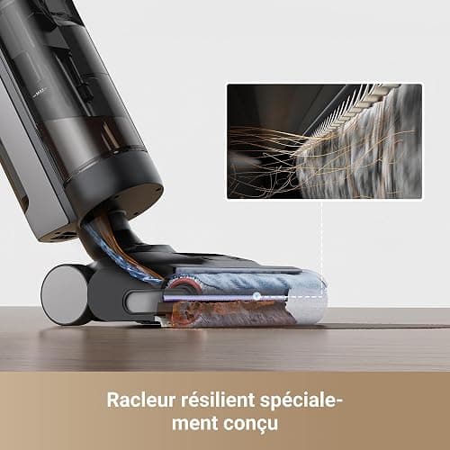 dreame H12 Pro Ultra Aspirateur Eau et poussière, Lavage 60 °C, Séchage 30 Min, Nettoyage Auto Double Rotation avec Racleur Résistant, Aspiration 16 000 Pa, Brosse 2 Bords, Détection Intelligents thumbnail 3