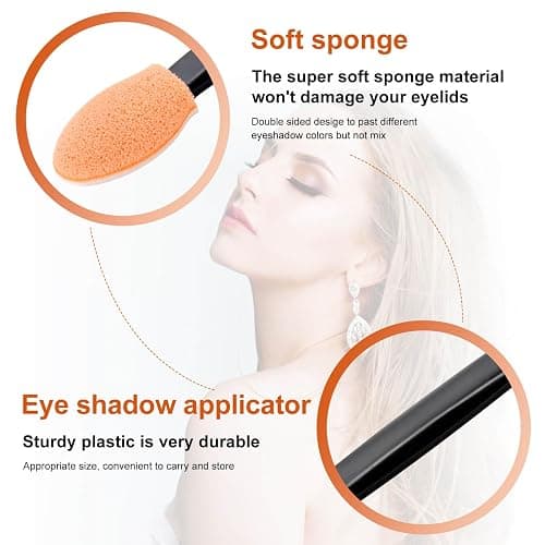 300PCS Disposable Eyeshadow Applicators, Dual Sides Eyeshadow Brushes Applicator, Eye Makeup Sponge Applicators thumbnail 3
