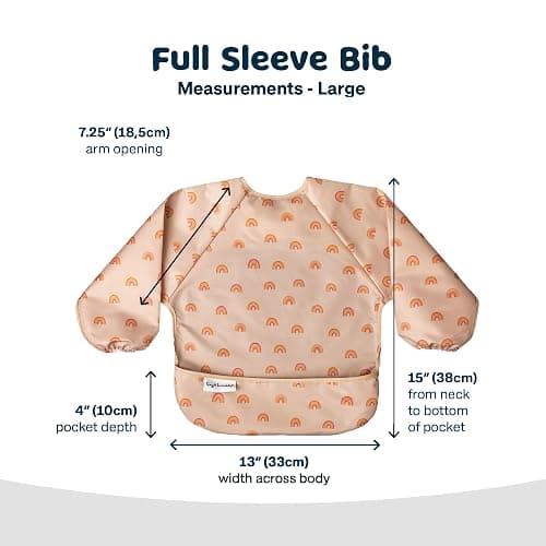 Tiny Twinkle Long Sleeve Bib for Babies & Toddlers | Waterproof Smock Bib for Eating | Machine Washable & Mess-Proof Feeding Essentials | Newborn Shower Gift (Boho Rainbow, 6–24M) thumbnail 5