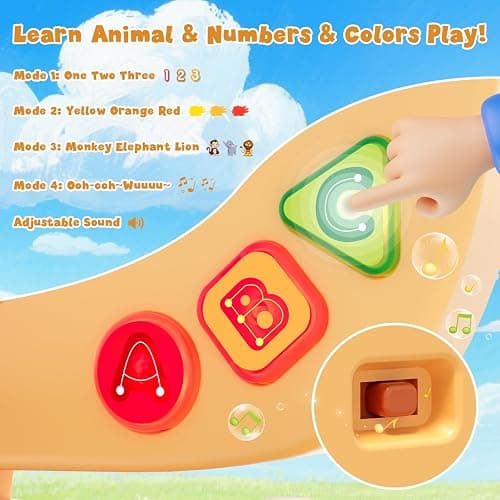 HYES Toddler Basketball Hoop Tball Set & Soccer Goal - Lion Sport Toys for 1 Year Old Boy with Learning Activities (Abacus/Alphabet/Animals Sounds) Christmas Birthday Gifts for Baby Boy Age 1 2 3 thumbnail 5