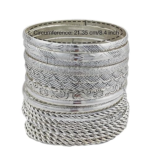 FUNOJOY Boho Bangle Bracelets for Women Multi Layer Stackable Textured Bracelets Boho Jewelrys Set for Women - 10~20Pcs thumbnail 4
