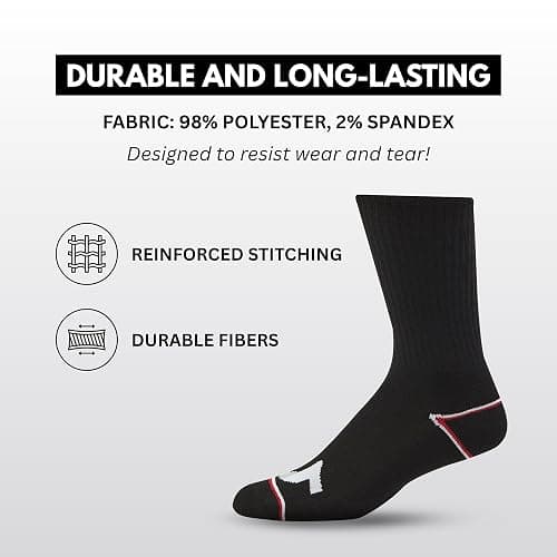 True Religion Mens 8 Pairs Crew Socks for Men Premium Athletic Men's Socks, Shoe Size 8-12 thumbnail 5