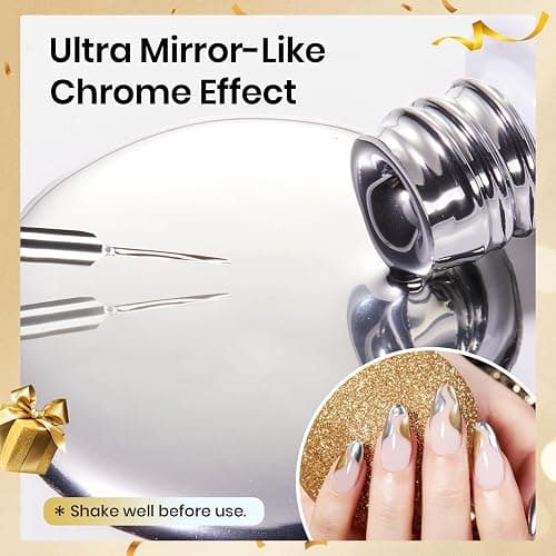 Beetles Metallic Gel Nail Polish Liner Set Silver Bronze Gold 2pcs Gel Liner Nail Art Chrome 3D High-Gloss Effect for Nail Paint Design with Thin Brush DIY French Manicure Curing Requires at Home thumbnail 3
