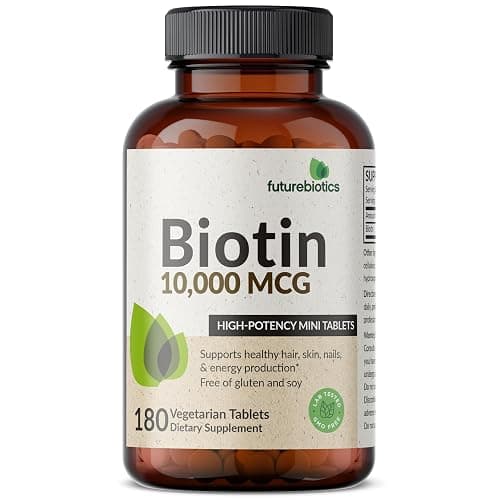 Futurebiotics Biotin 10,000 MCG High Potency Tablets Supports Healthy Hair, Skin & Nails & Energy Production, Non-GMO, 180 Vegetarian Tablets thumbnail 5