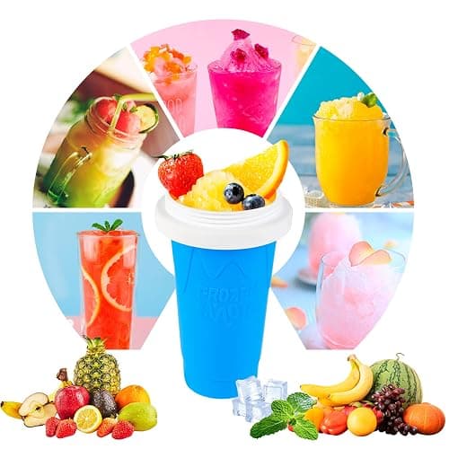 Slushie Maker Cup - TIK TOK Quick Frozen Magic Cup, Portable Double Layers Cool Slushee Maker For MilkShake,Juice,Ice Cream Make & More, Super Fun and Cool Stuff Gift For Kids,Friends & Family - Blue thumbnail 3