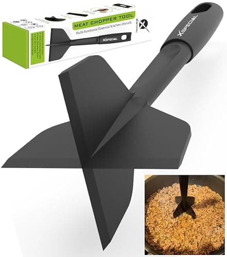 PROFESSIONAL MEAT CHOPPER TOOL - 70% Faster Than Spatula! Transform Hamburger Ground Beef into Perfect Tacos & Chili - Ergonomic Separator Smasher, Dishwasher Safe, Nylon Non-Scratch for All Cookware thumbnail 7