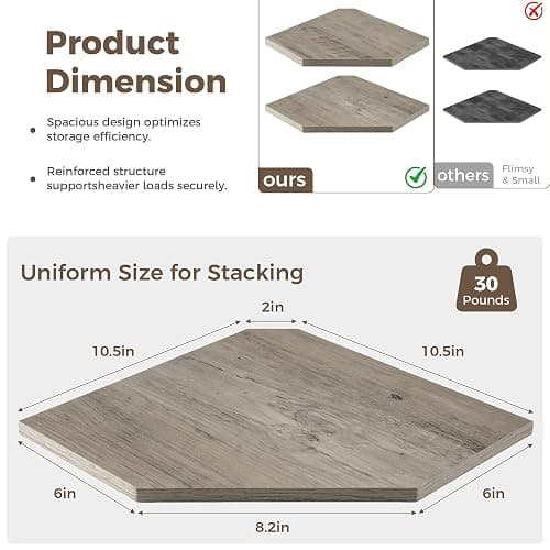 Realgulf Corner Shelves 4-Pack for Bathroom & Kitchen, Space-Saving Floating Corner Wall Shelf with Easy Installation- Grey thumbnail 5