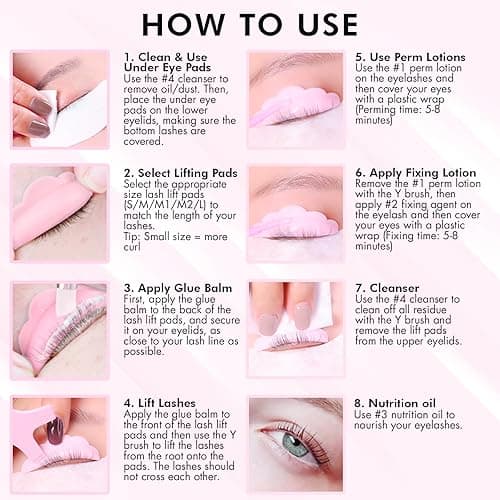 Lash Lift Kit, Beginner/Professional Lash Lamination Kit, Safe & Effective Eyelash Lift, Lasts 6-8 Weeks, 15 Applications, DIY Perm - Includes Instructions - LK2 thumbnail 7