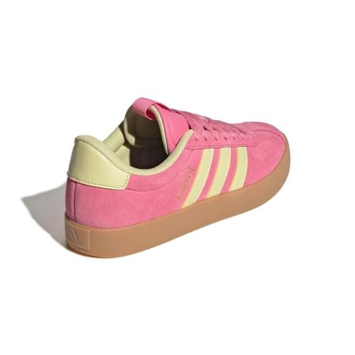adidas Women's VL Court 3.0 Sneaker - 5 - Pink Fusion/Powder Yellow/Gold Metallic thumbnail 7