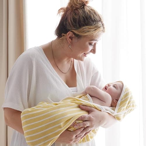 Momcozy Baby Towel with Hooded - Ultra Soft & Absorbent Large Bath Towel Set for Comfort & Gentle on Baby's Skin - Med Thick& Durable -Shower Gift & Bath Essential for Newborn, Infant, Toddler thumbnail 2