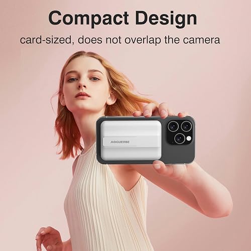 AOGUERBE for MagSafe Portable Charger, 10000mAh Magnetic Power Bank 22.5W Fast Charging, Mini Battery Pack Wireless with LED Display&Foldable Stand for iPhone 17/16/15/14/13/12 Series (Polar White) thumbnail 6