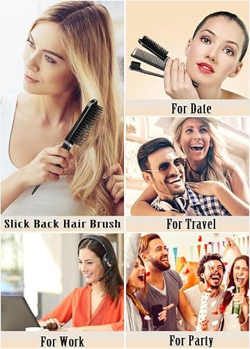 Slick Back Hair Brush, Hair Wax Stick 4Packs Set - Wax Sticks for Hair Flyaways, Baby Hairs, Edge Control - Sleek Ponytail & Bun Accessories for Women Kids & Girls thumbnail 8
