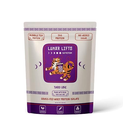 Lunar Lifts Nutrition Taro Ube Boba Tea Protein Powder | 26g Taro Milk Tea Powder | Whey Protein Isolate Powder | Bubble Tea High Protein Powder | No Added Sugars or Artificial Ingredients - Image 1