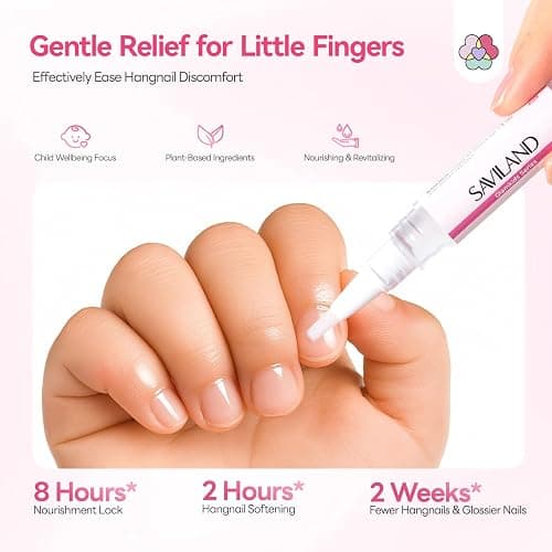 SAVILAND Cuticle Oil Pen for Kids: Plant-Based Nail Oil Pen 8-Hour Long-Lasting Nourishment 2-Hour Soften Tough Hangnails Child-friendly Cuticle Oil for Nails Gentle Nail Care for Kids 3-8 (Glamkids) thumbnail 2