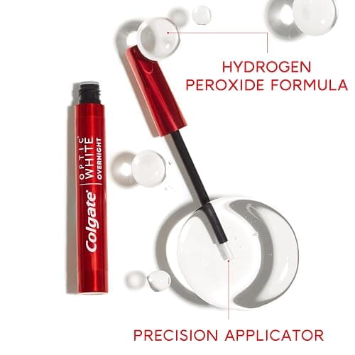 Colgate Optic White Overnight Teeth Whitening Pen, Hydrogen Peroxide Teeth Whitening Pen, Visibly Whiter Teeth in Just 1 Week When Used as Directed, 21 Whitening Treatments, 0.08 fl oz thumbnail 4