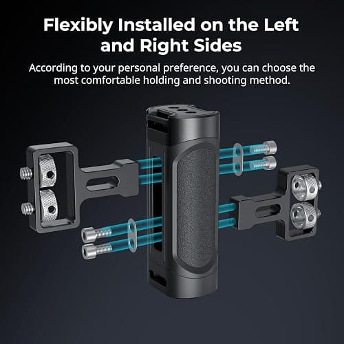 SmallRig Mini Camera Side Handle with NATO and 1/4"-20 Screws Installation Options, for Left and Right Hand, with 1/4"-20 Threaded Holes, Wrist Strap Holes, Cold Shoe, Up and Down Adjustable thumbnail 2