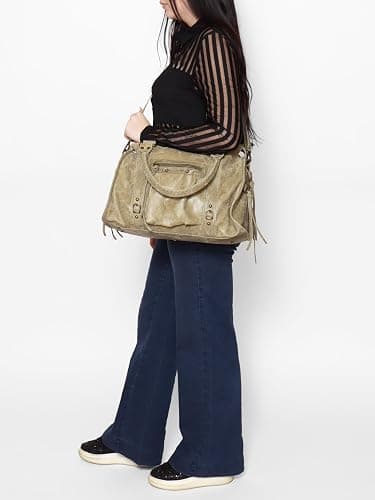 Gave Lux Sac à bandoulière, en daim véritable, pour femme Produit artisanal Fabriqué en Italie, GLX220609023FBG Cuir clair 41 x 28 x 13 cm thumbnail 8