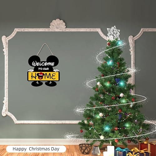 FUEMEILY Cute Mouse Seasonal Interchangeable Welcome Door Sign, Welcome to Our Home Sign with 20pcs Interchangeable Holiday Pieces for Farmhouse/Wall/Porch Decor and Housewarming Gift (Yellow) thumbnail 6