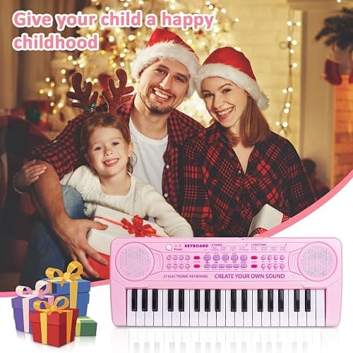 m zimoon Kids Piano Keyboard, 37 Keys Electronic Piano for Kids Music Piano Portable Multi-Function Musical Instruments Educational Toy Birthday for Boys Girls Children Beginner thumbnail 7